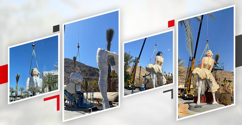 Sculptures, Statues and Lawn Art Crane Rental for the Palm Springs Area